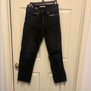 Levi Wedgie Straight Distressed Jeans